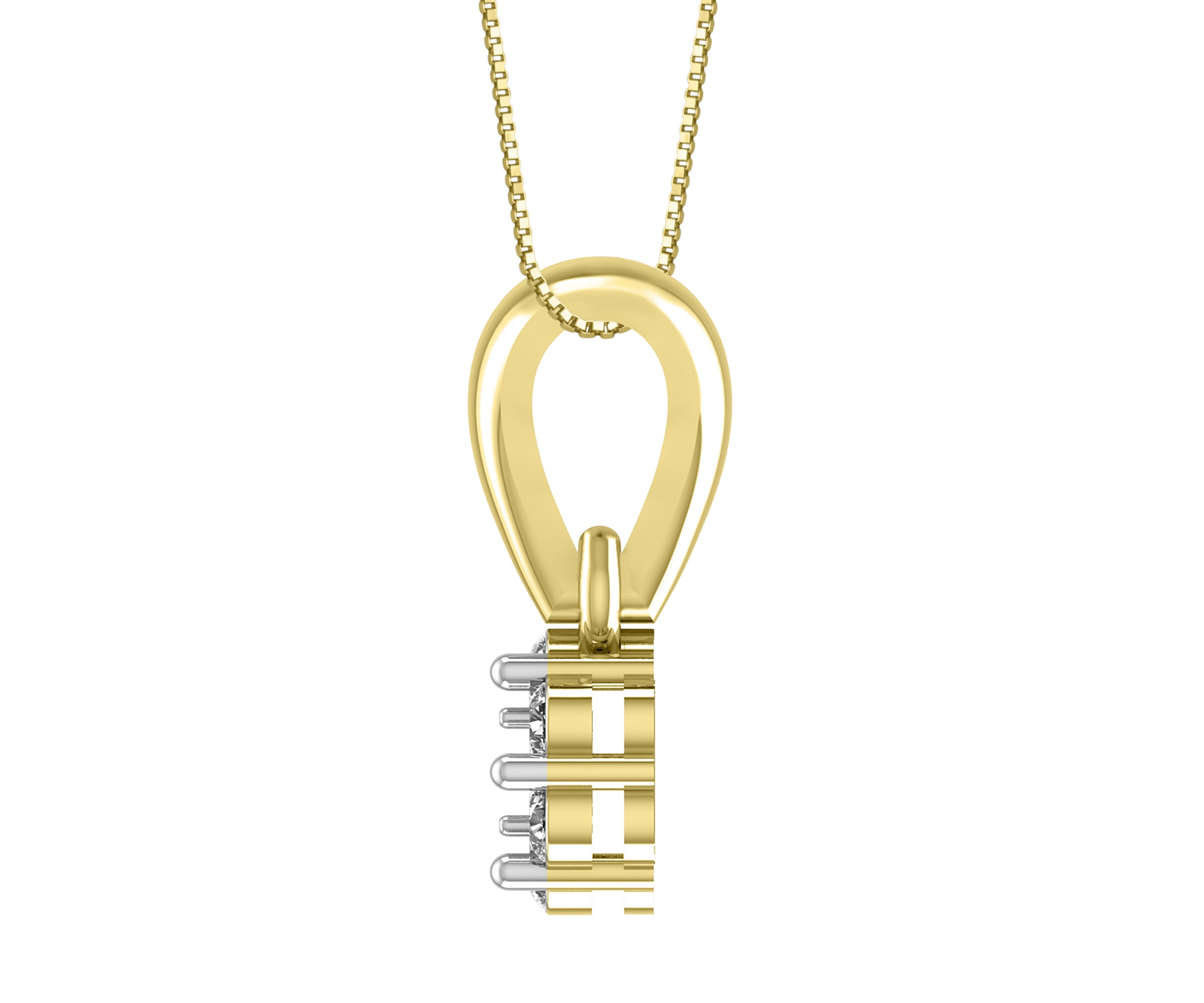 1/4ct. t.w. Diamond Flower Pendant Neckace in 14K Yellow Gold