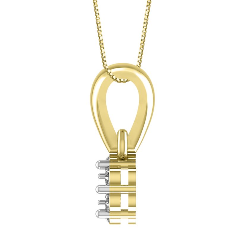 1/4ct. t.w. Diamond Flower Pendant Neckace in 14K Yellow Gold
