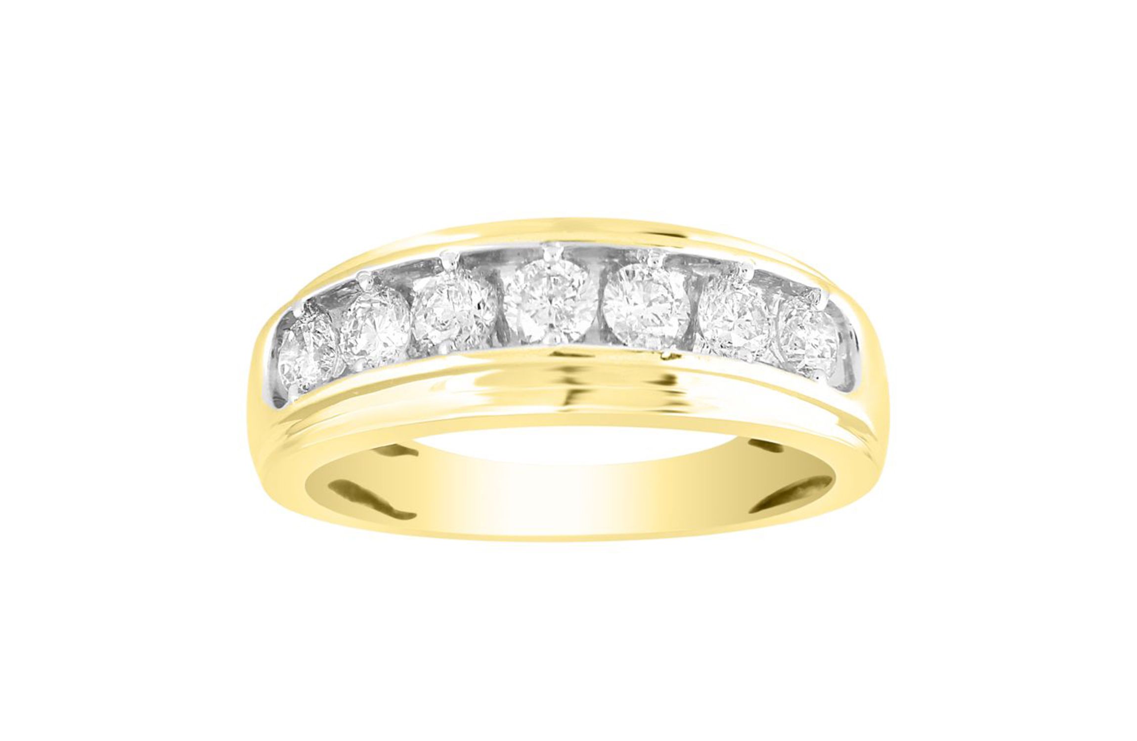 1ct. t.w. Diamond Mens Band in 10K Yellow Gold