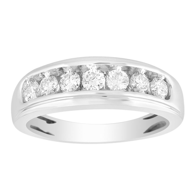3/4ct. t.w. Diamond Mens Band in 10K White Gold