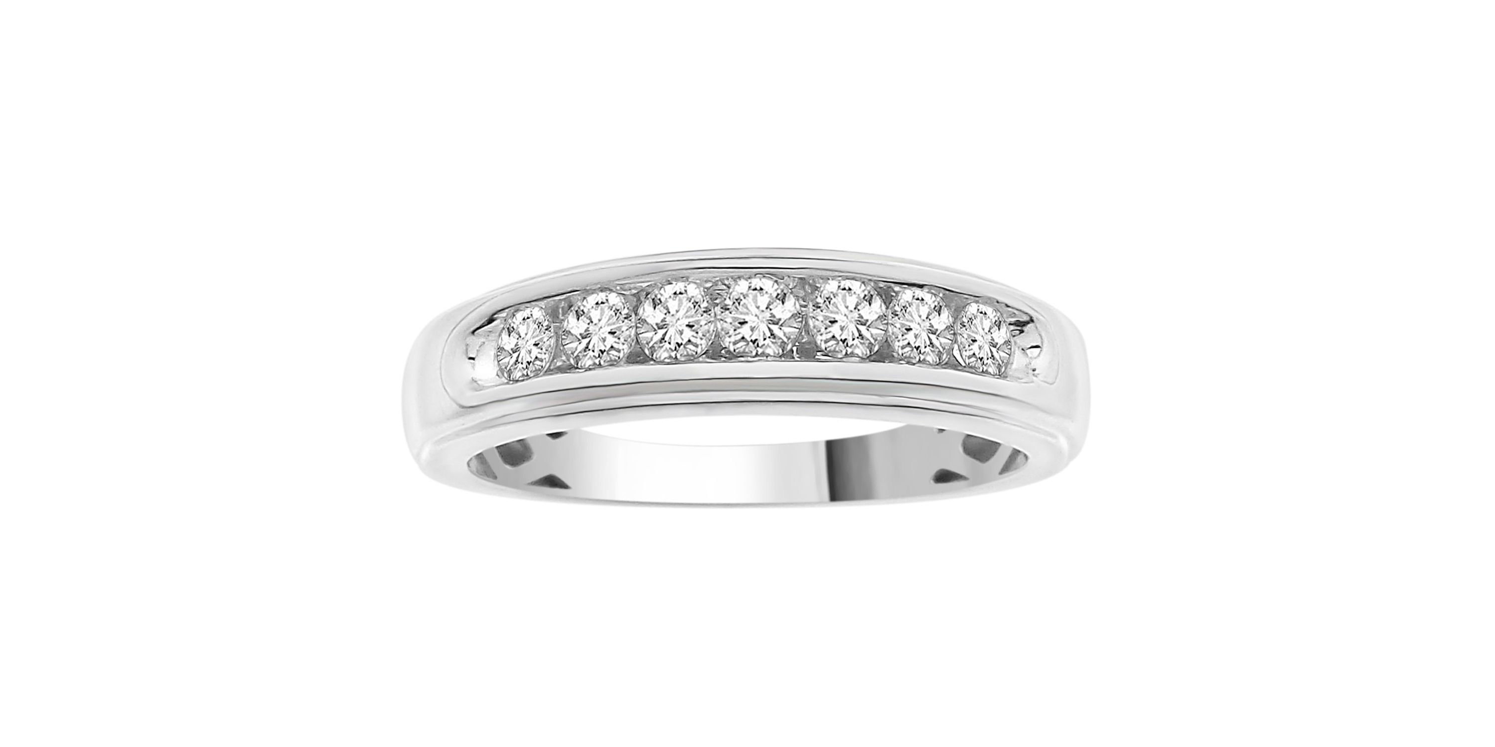 1/2ct. t.w. Diamond Mens Band in 10K White Gold
