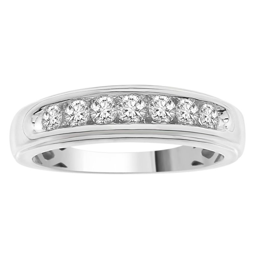 1/2ct. t.w. Diamond Mens Band in 10K White Gold