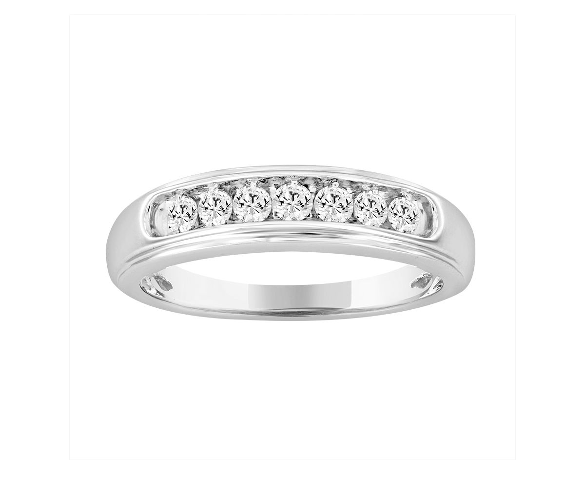1/4ct. t.w. Diamond Mens Band in 10K White Gold