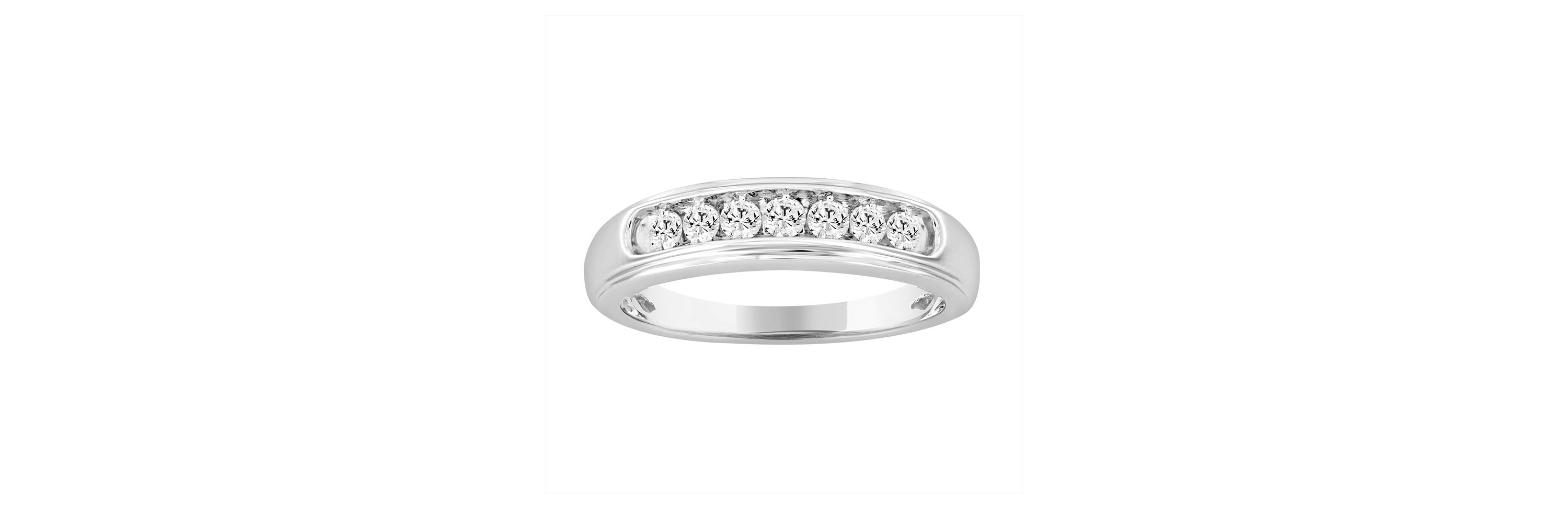 1/4ct. t.w. Diamond Mens Band in 10K White Gold