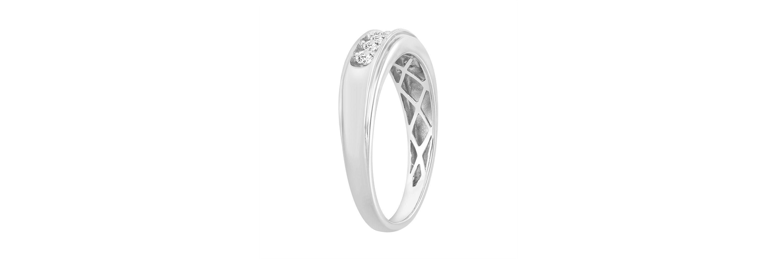 1/4ct. t.w. Diamond Mens Band in 10K White Gold