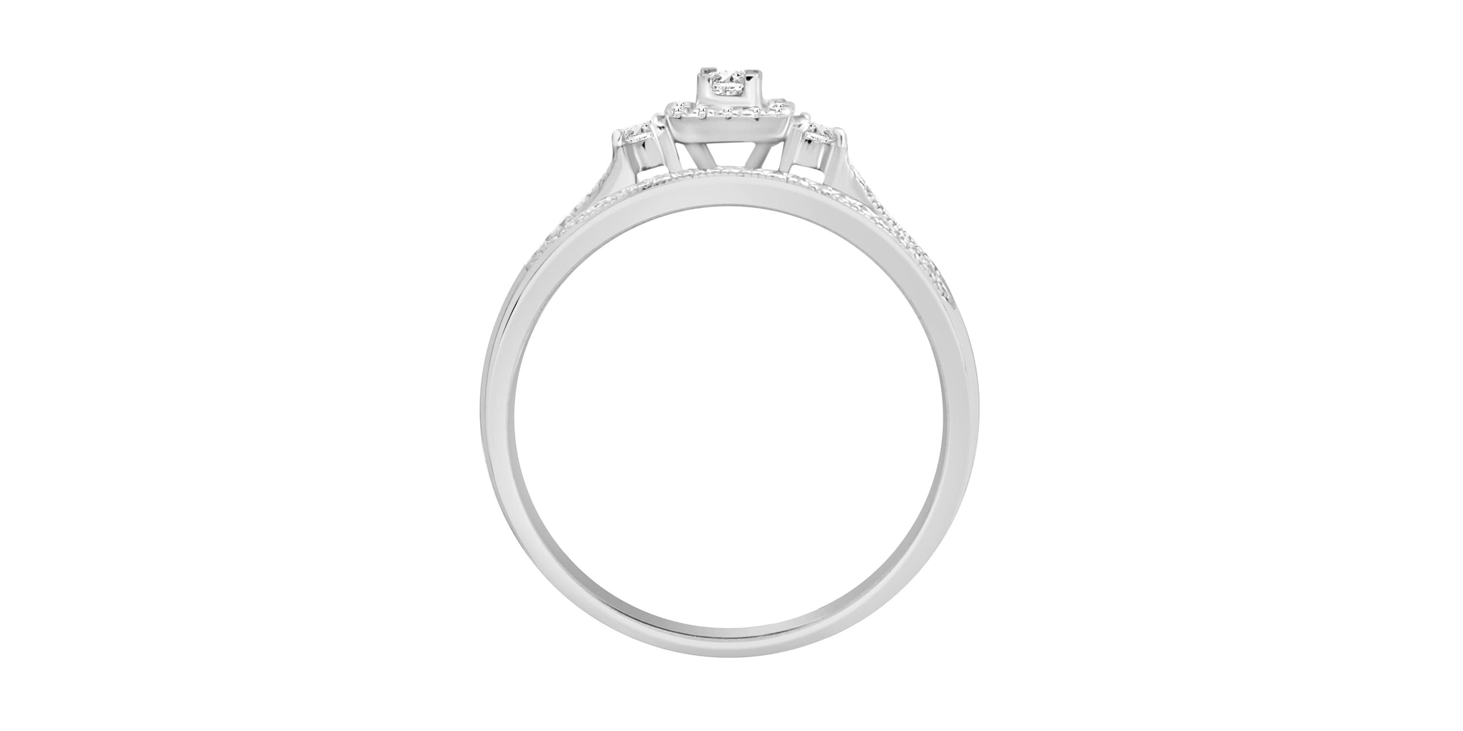 10K White Gold 1/4ct Round Diamond Ladies Ring