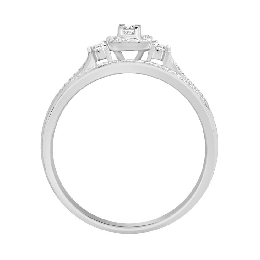 10K White Gold 1/4ct Round Diamond Ladies Ring