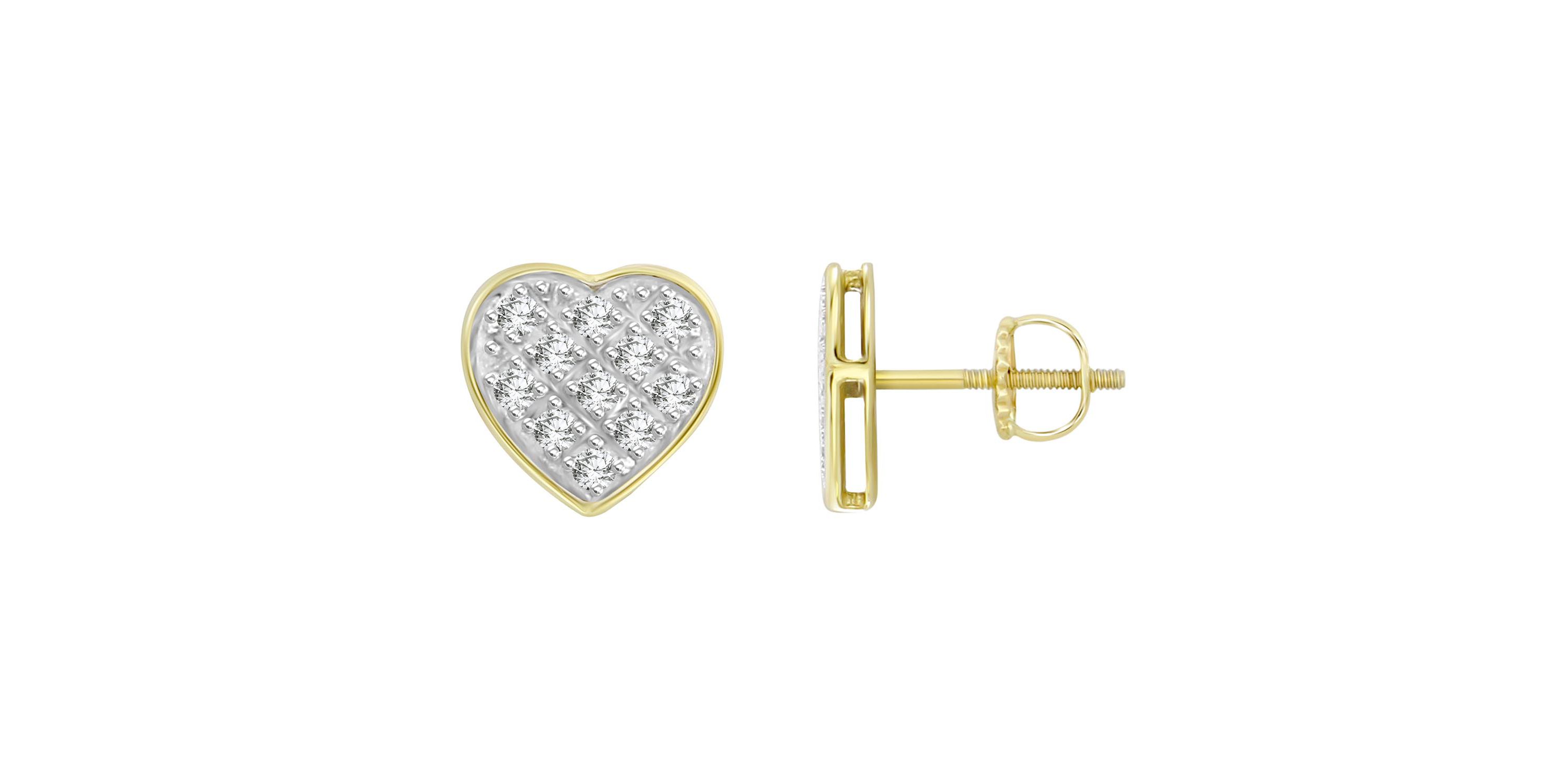 1/20ct. t.w. Heart Shape Diamond Stud Earring in 10K White Gold