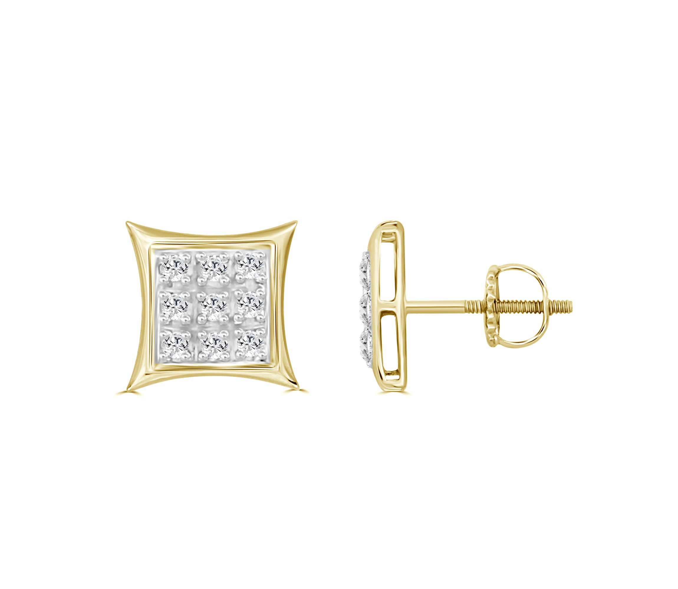1/20ct. t.w. Kite Shape Diamond Stud Earring in 10K Yellow Gold