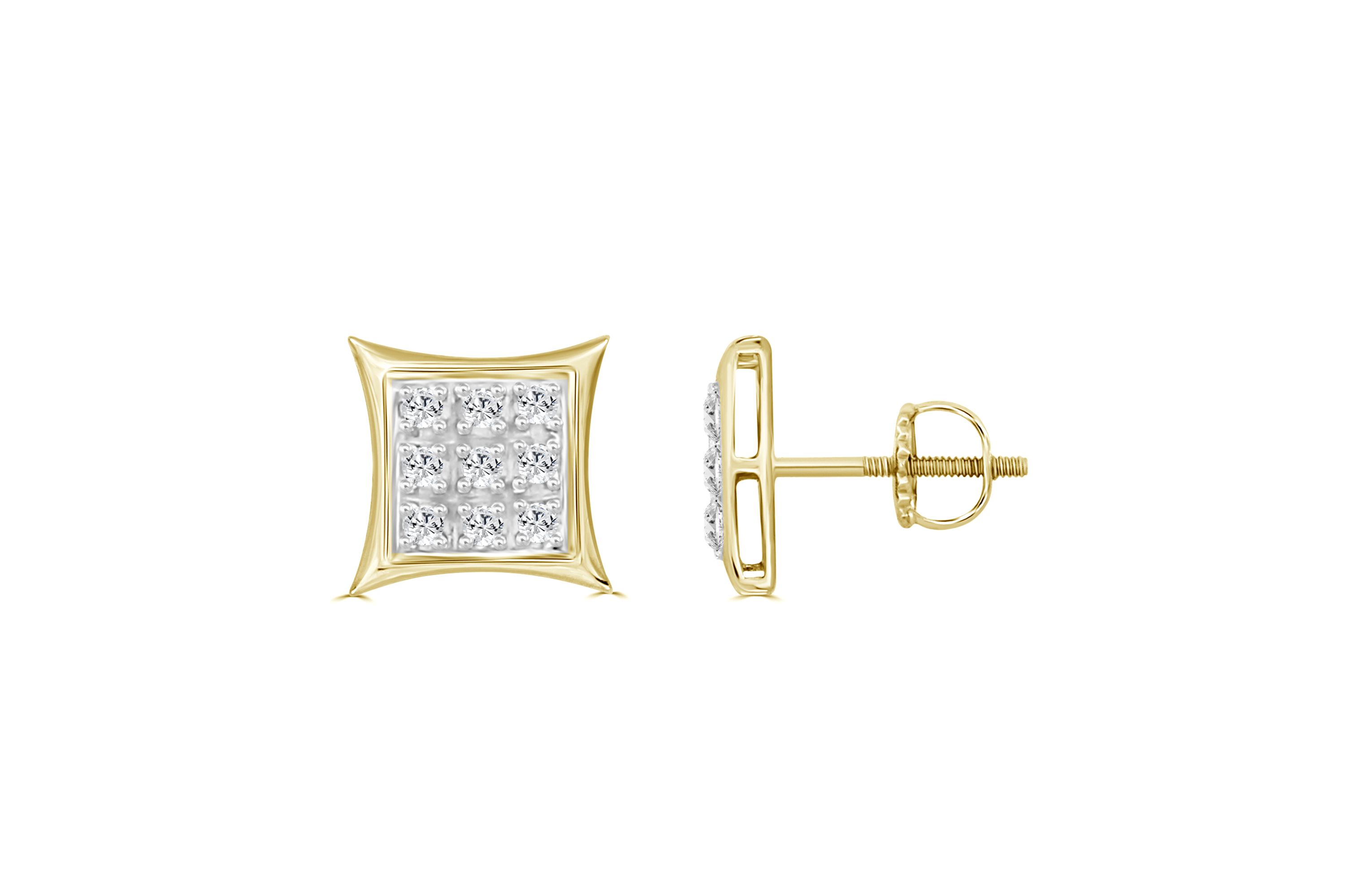 1/20ct. t.w. Kite Shape Diamond Stud Earring in 10K Yellow Gold