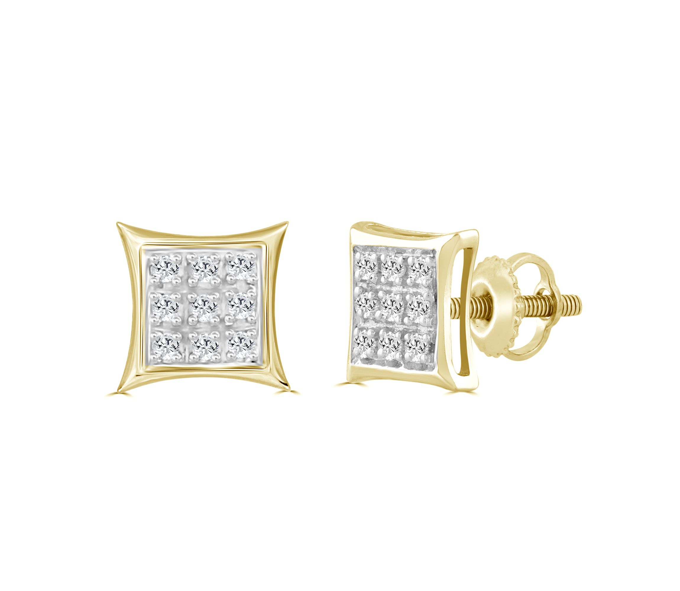 1/20ct. t.w. Kite Shape Diamond Stud Earring in 10K Yellow Gold