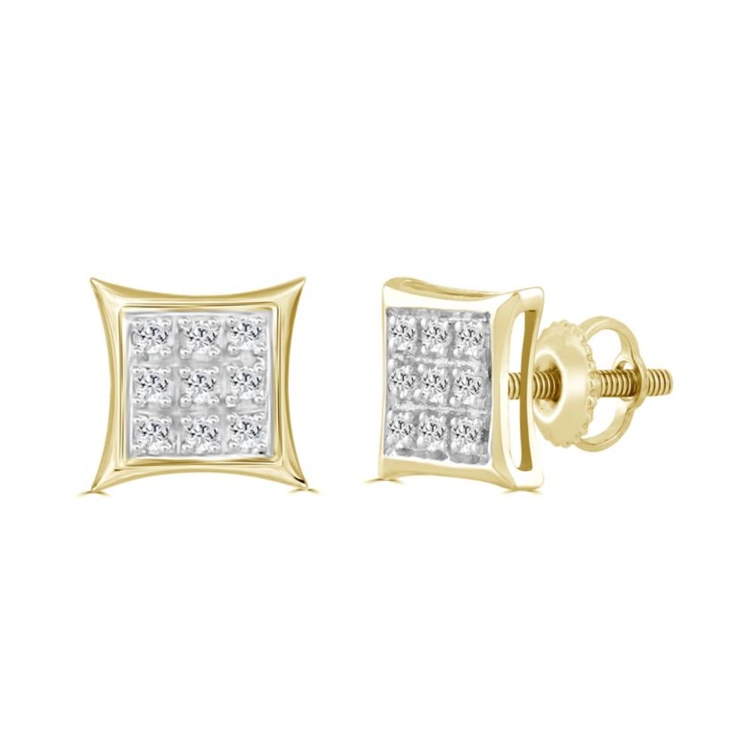1/20ct. t.w. Kite Shape Diamond Stud Earring in 10K Yellow Gold