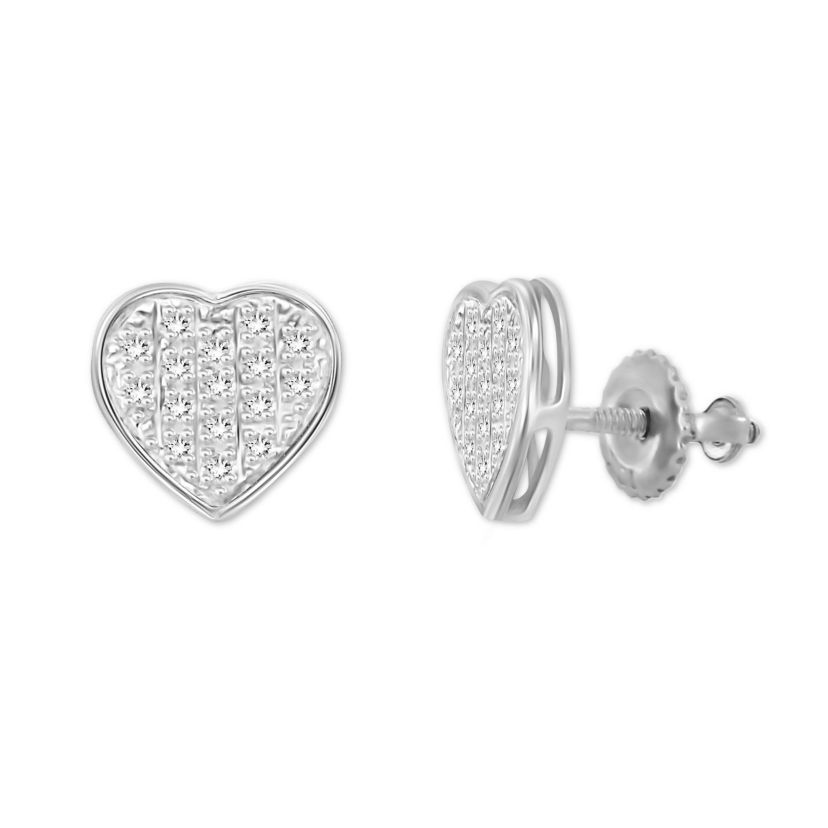 1/10ct. t.w. Heart Shape Diamond Stud Earring in Sterling Silver