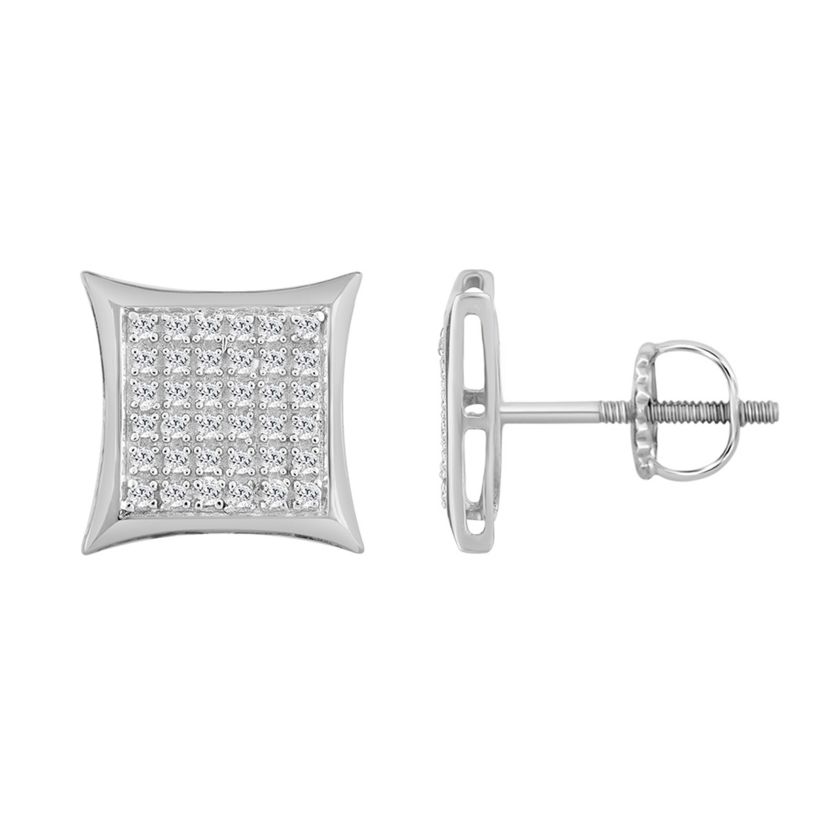 1/4ct. t.w. Kite Shape Diamond Stud Earring in Sterling Silver