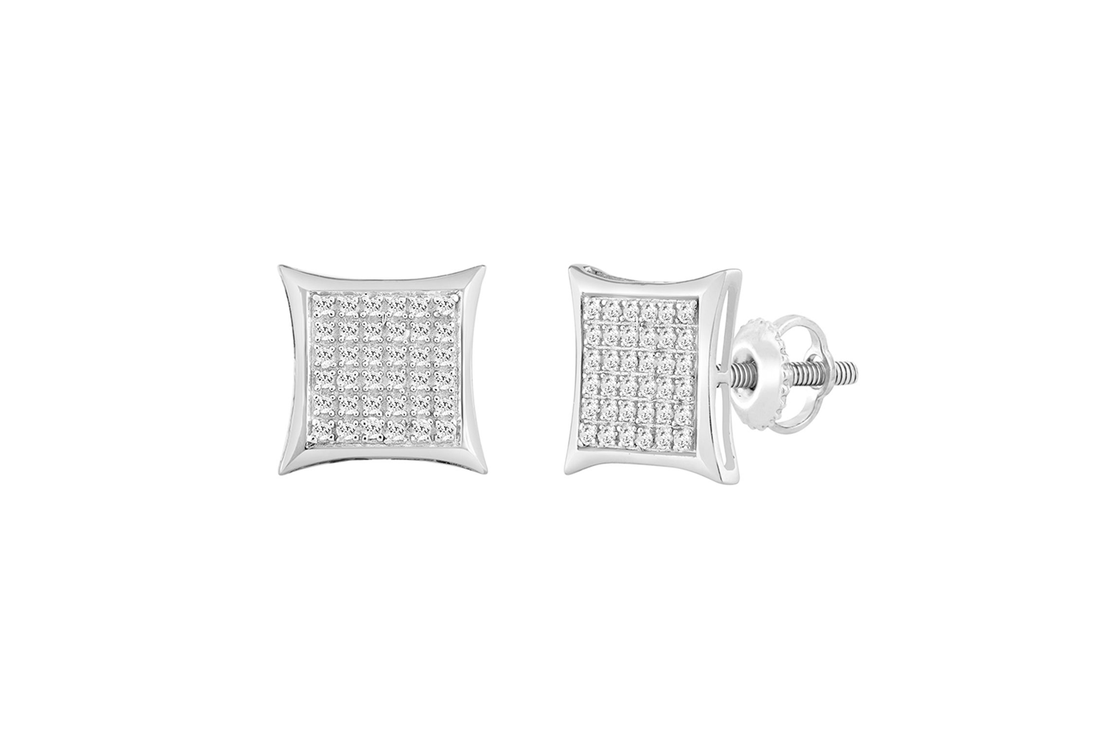 1/4ct. t.w. Kite Shape Diamond Stud Earring in Sterling Silver