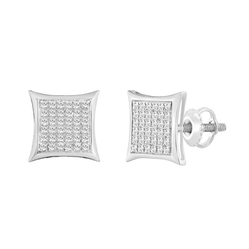 1/4ct. t.w. Kite Shape Diamond Stud Earring in Sterling Silver