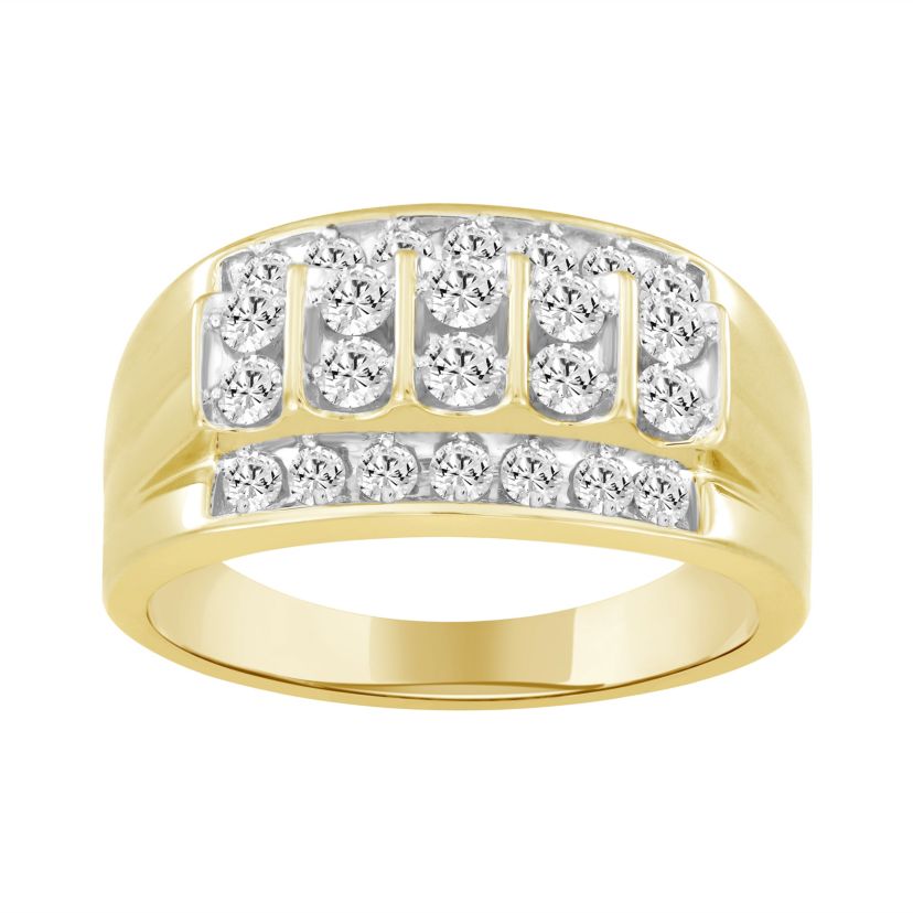 1ct. t.w. Diamond Mens Ring in 10K Yellow Gold