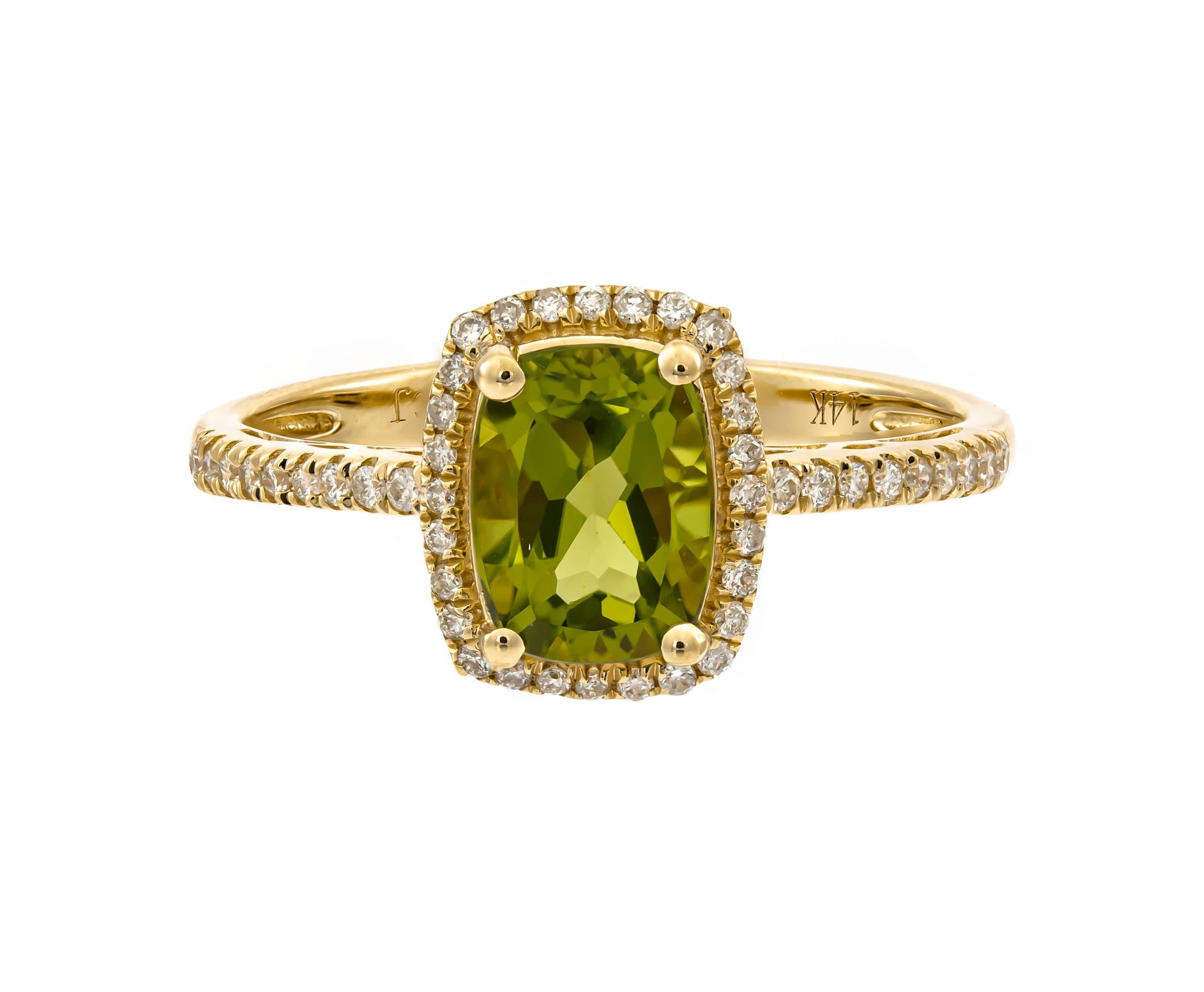 Peridot Ring in 14K Yellow Gold