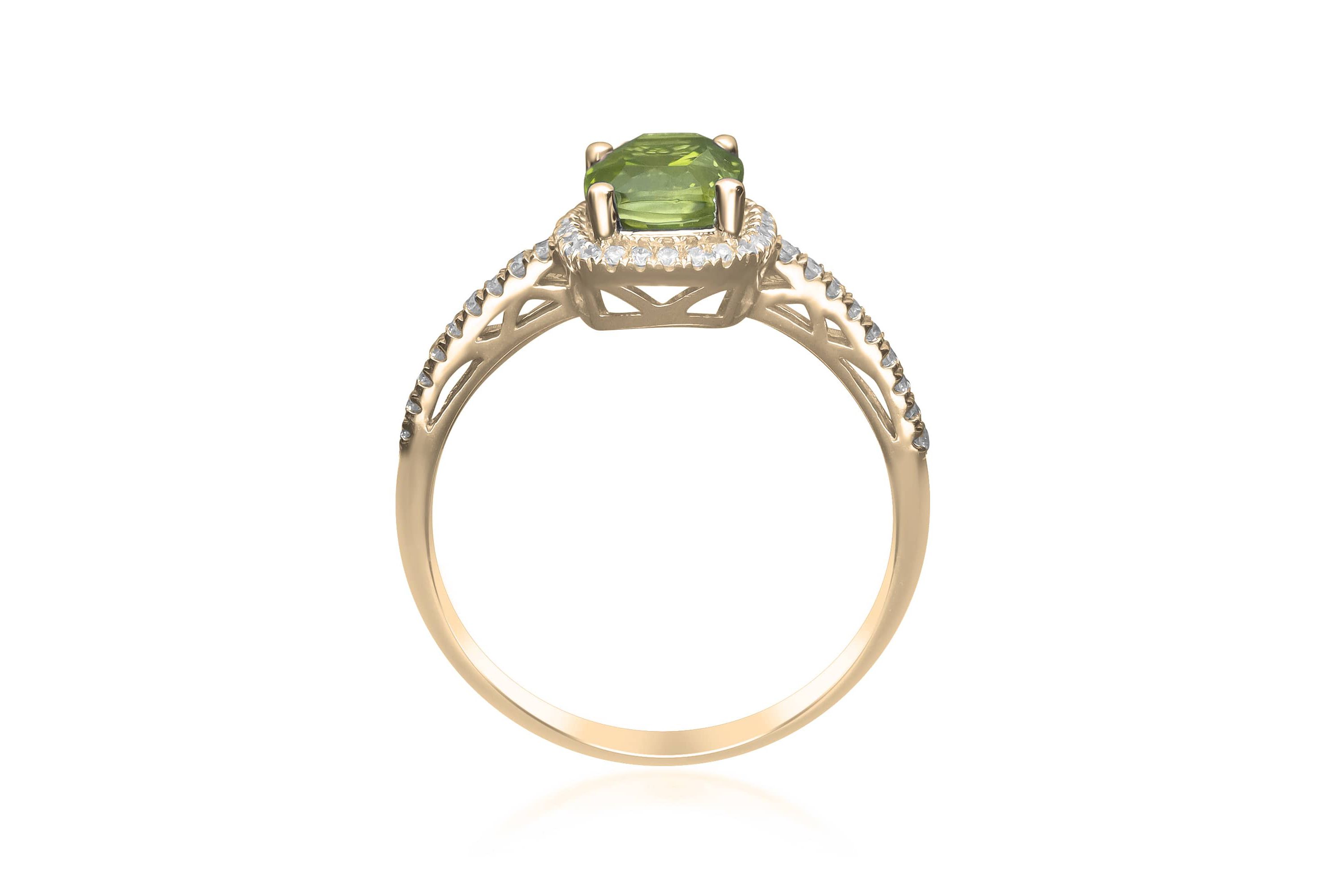 Peridot Ring in 14K Yellow Gold