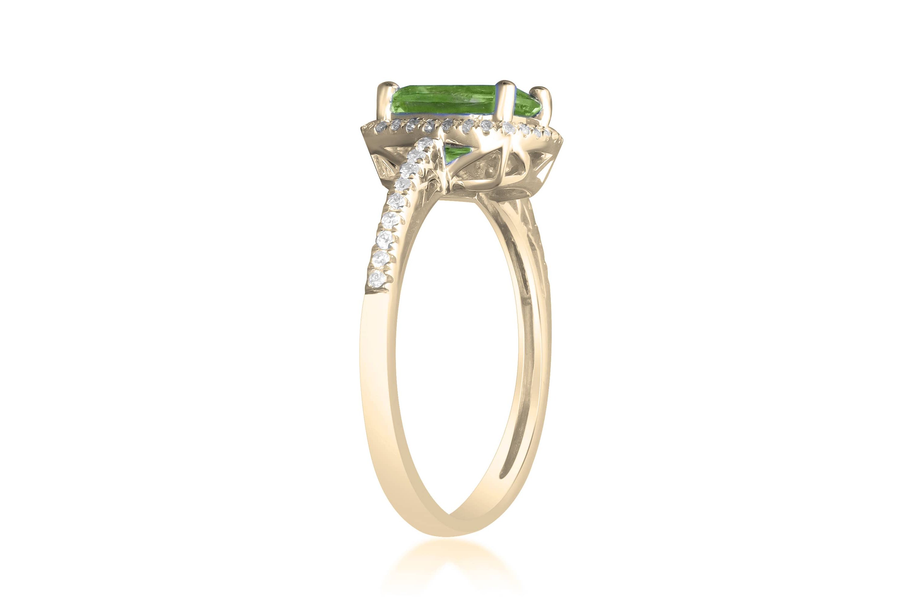 Peridot Ring in 14K Yellow Gold