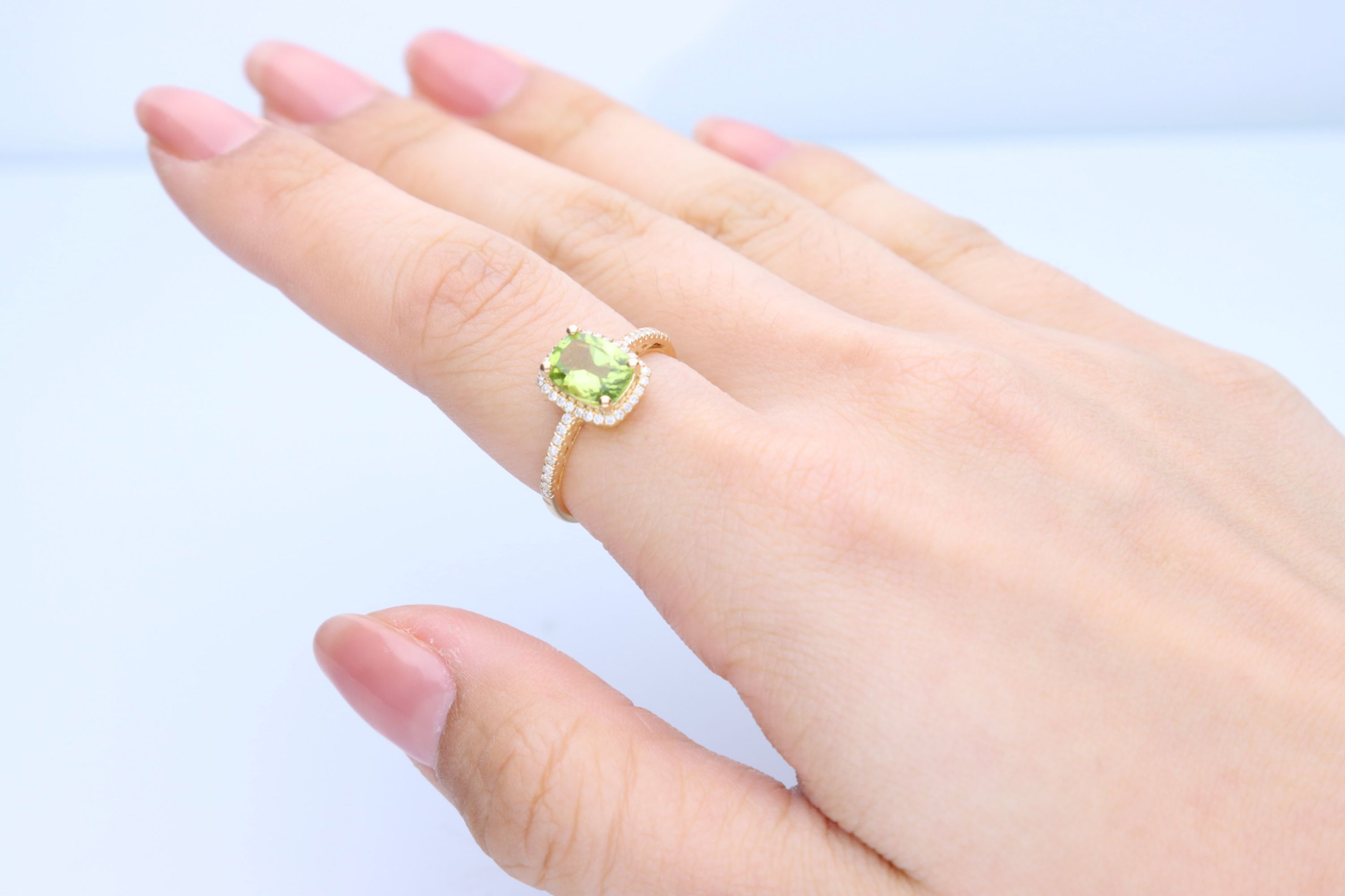 Peridot Ring in 14K Yellow Gold