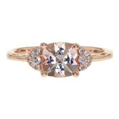 Anika and August Morganite Ring in 10K Rose Gold, 6
