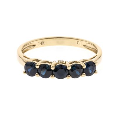 Anika and August Blue Sapphire Ring in 14K Yellow Gold, 7
