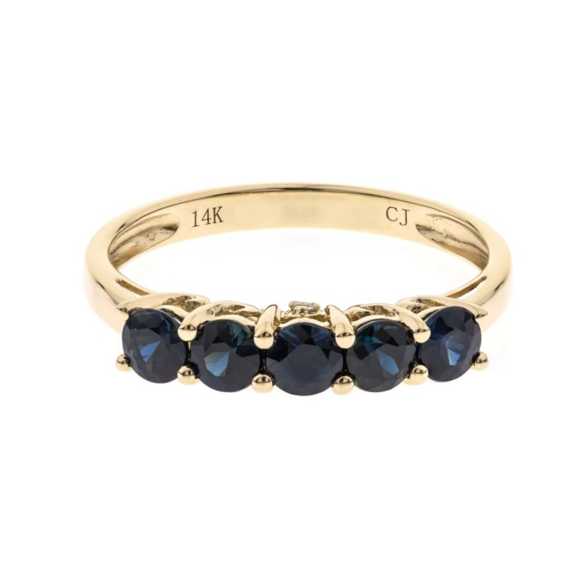 Blue Sapphire Ring in 14K Yellow Gold