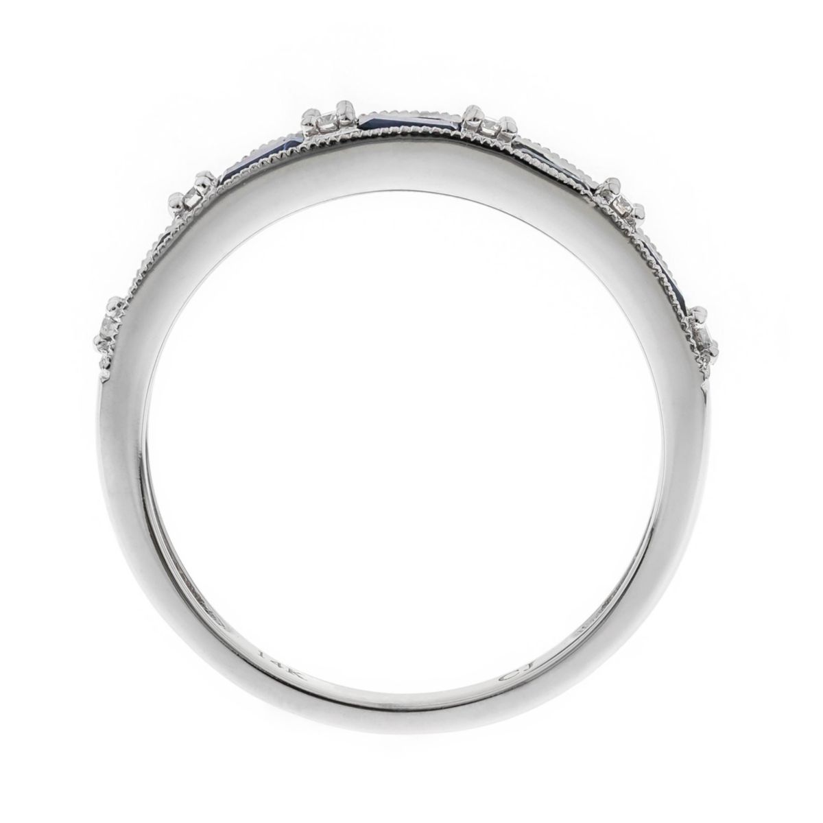 Blue Sapphire Ring in 14K White Gold