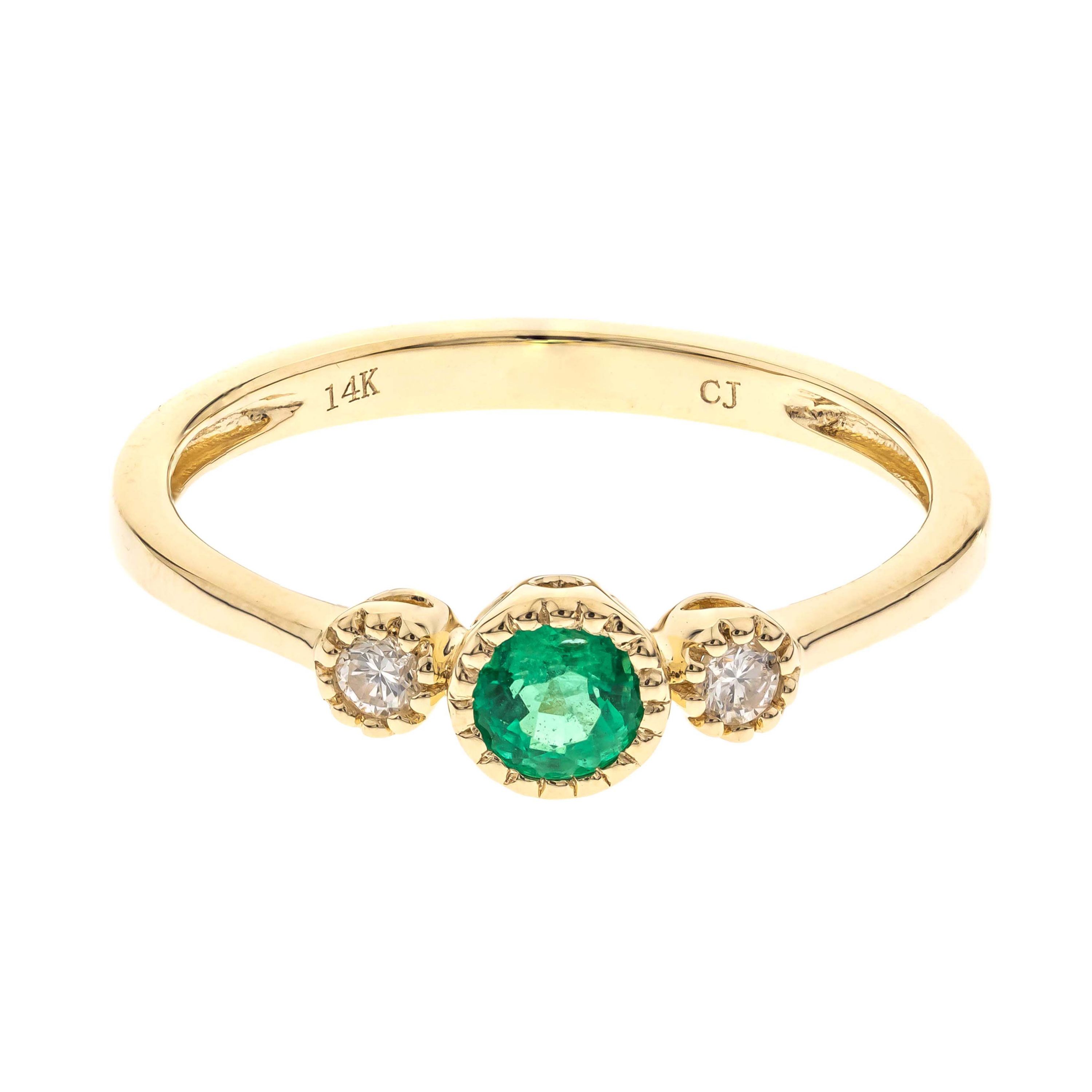 Emerald Ring in 10K Yellow Gold