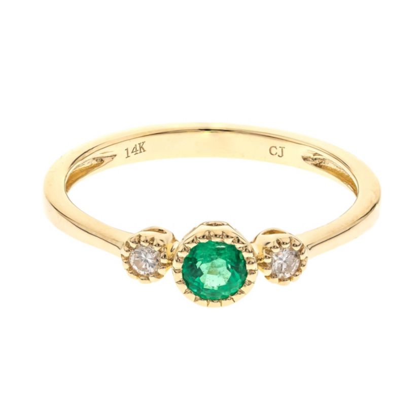 Emerald Ring in 10K Yellow Gold