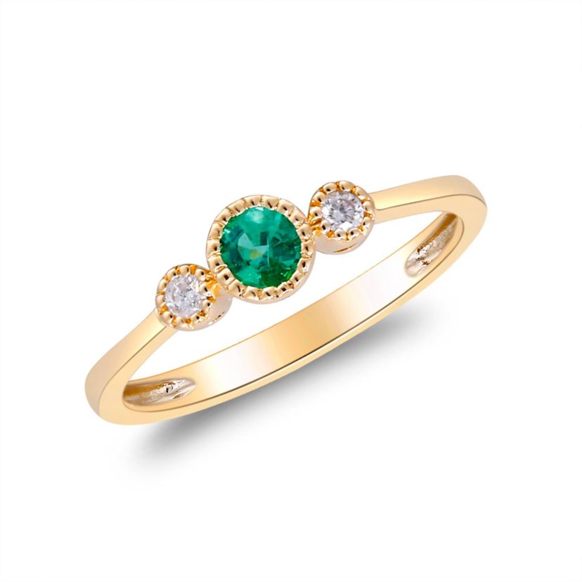 Emerald Ring in 10K Yellow Gold