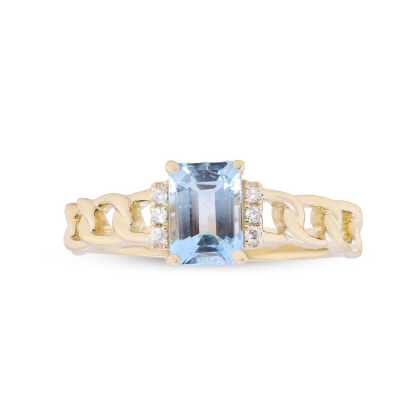 Aquamarine Ring in 14K Yellow Gold