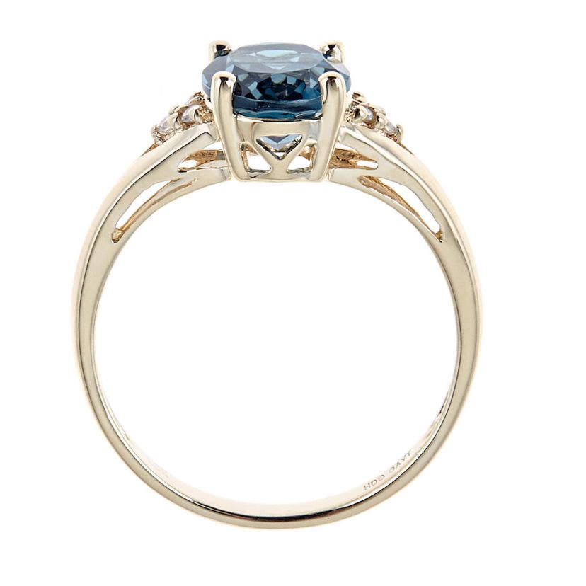 London Blue Topaz Ring in 10K Yellow Gold