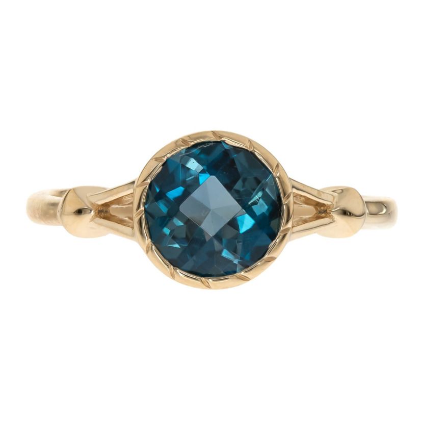 London Blue Topaz Ring in 14K Yellow Gold