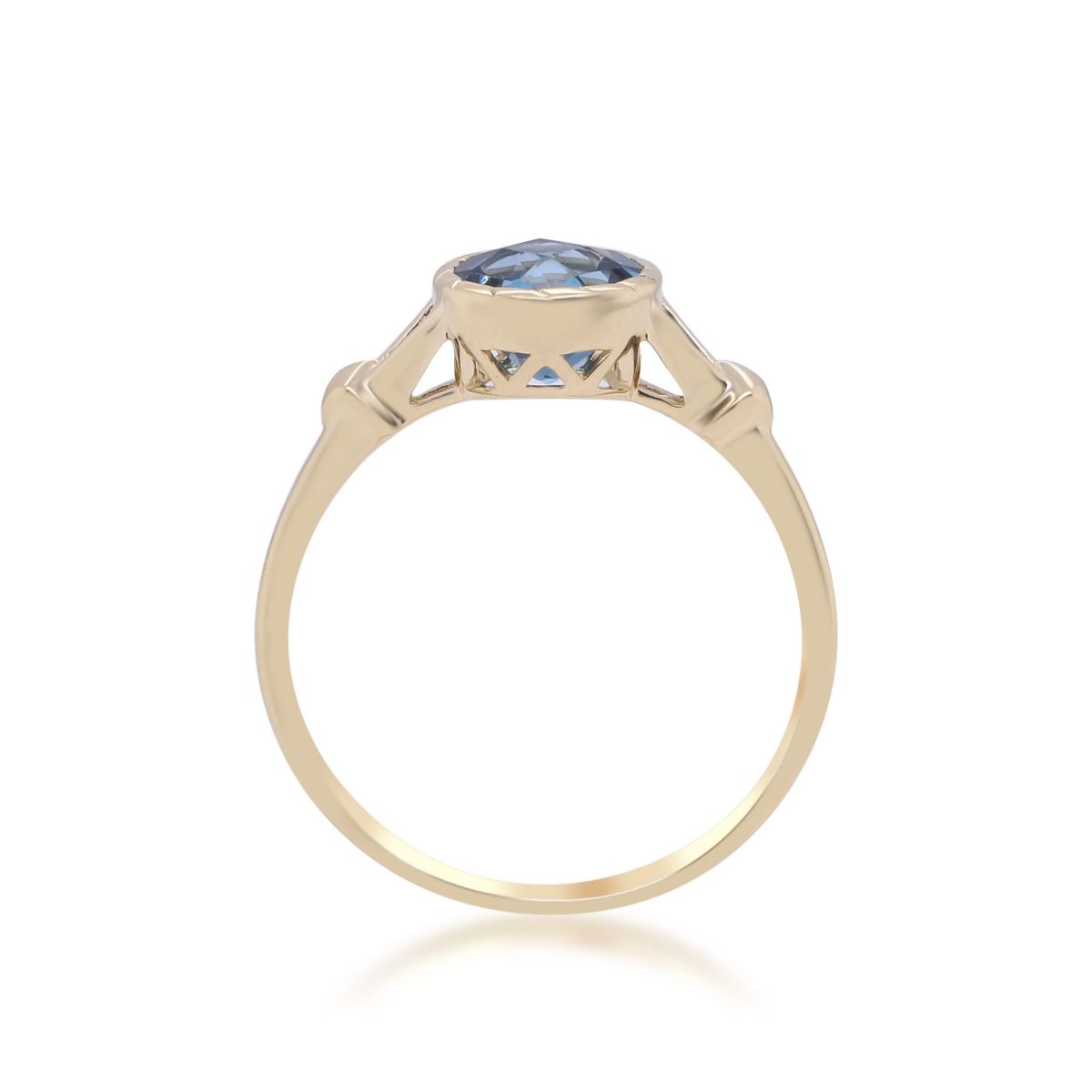 London Blue Topaz Ring in 14K Yellow Gold