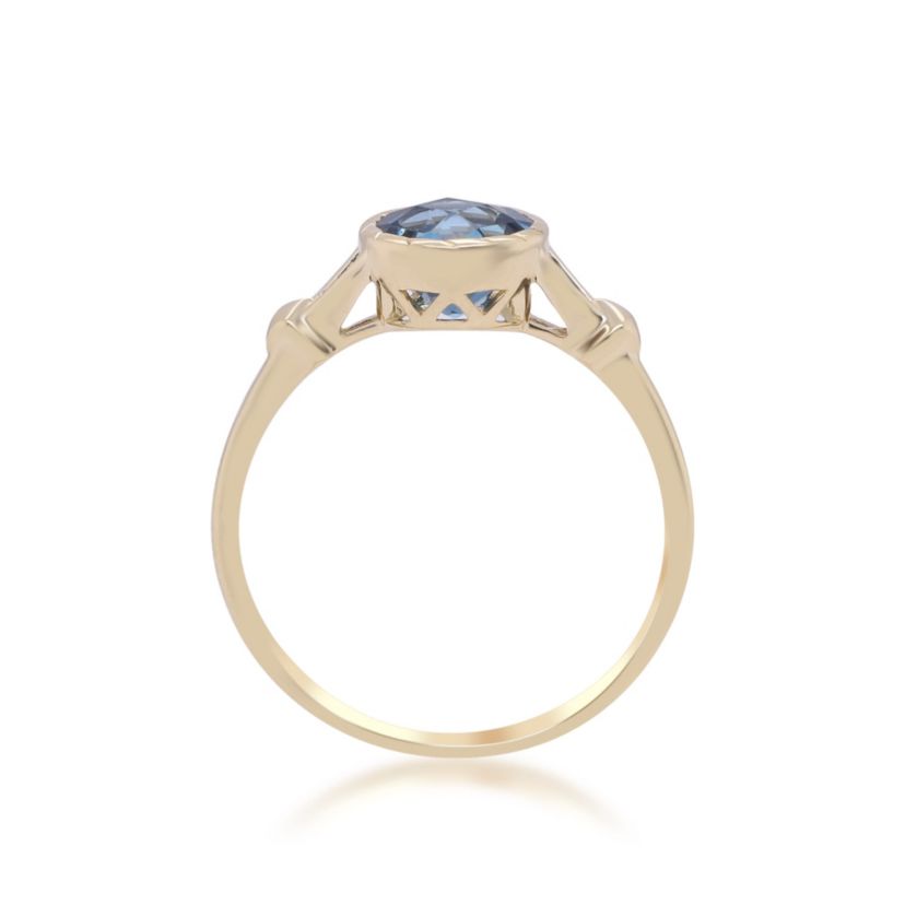London Blue Topaz Ring in 14K Yellow Gold
