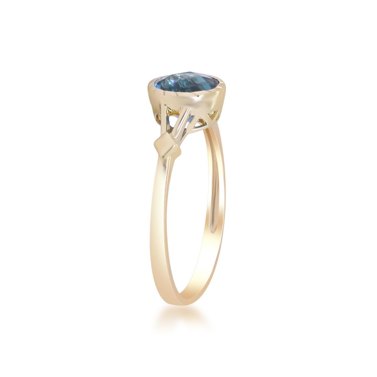 London Blue Topaz Ring in 14K Yellow Gold