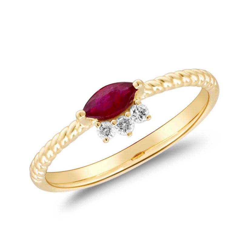 Ruby Ring in 14K Yellow Gold