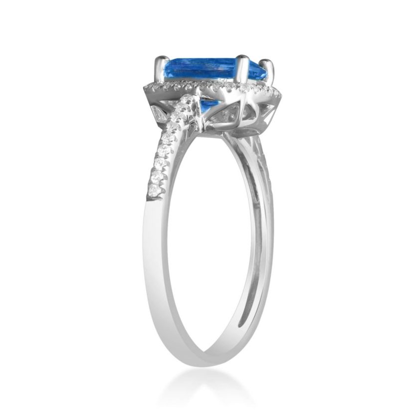 London Blue Topaz Ring in 14K White Gold