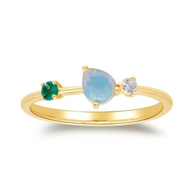 Anika and August Ethiopian Opal Ring in 14K Yellow Gold, 8