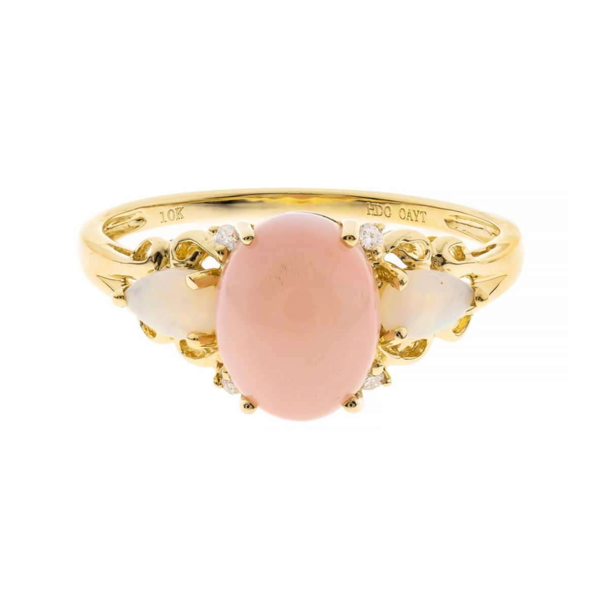 Pink Opal Ring in 10K Yellow Gold