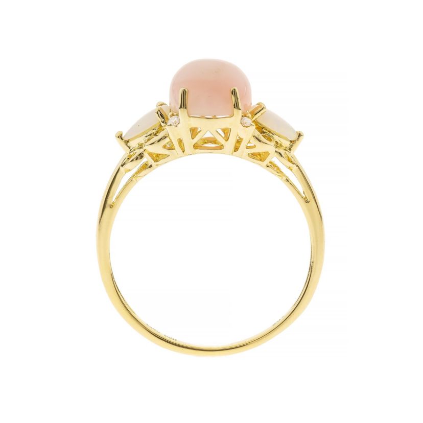 Pink Opal Ring in 10K Yellow Gold