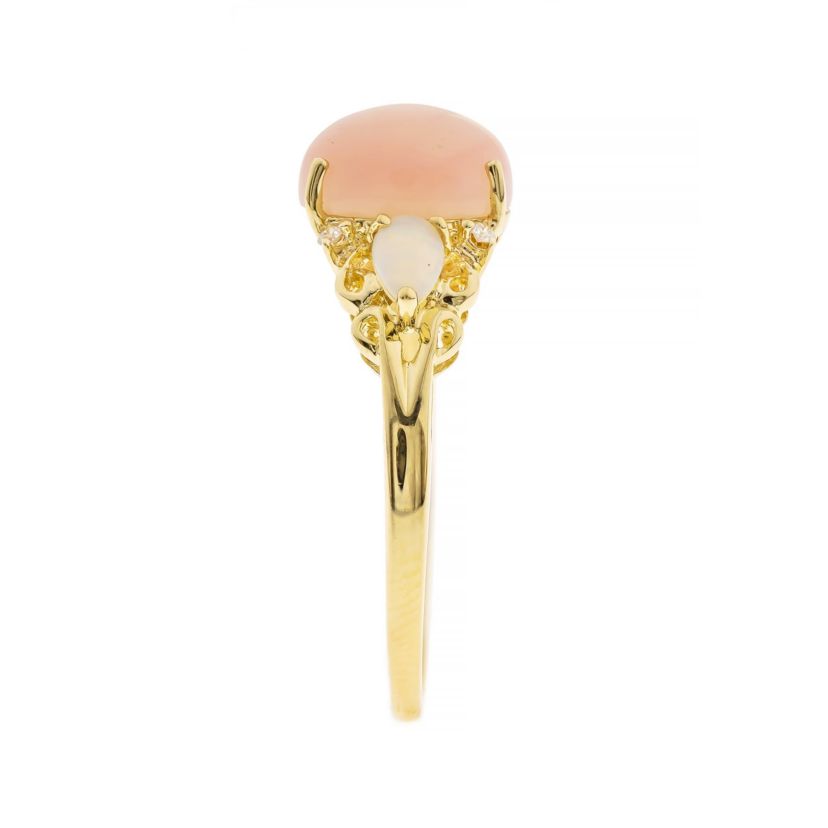 Pink Opal Ring in 10K Yellow Gold