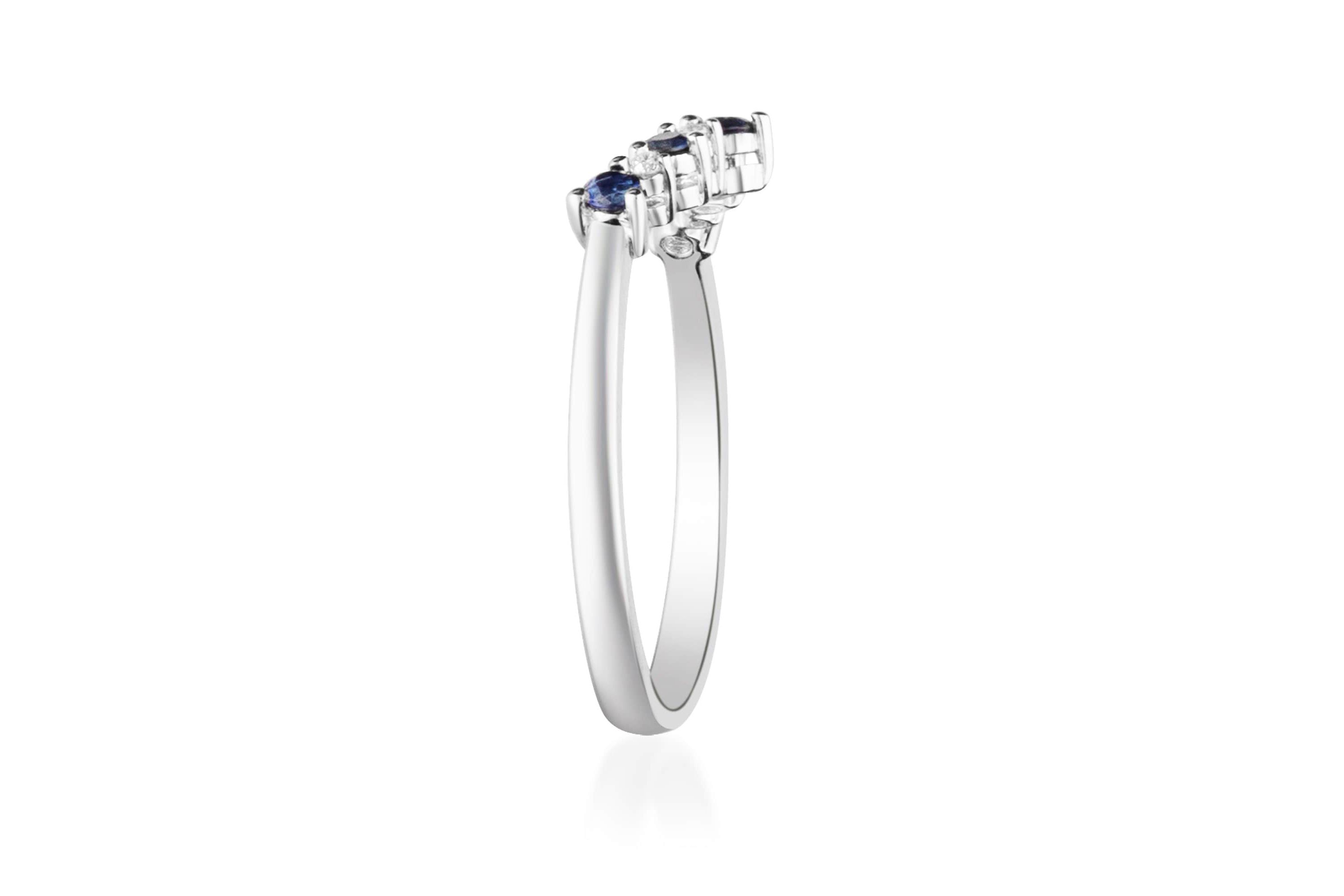 Blue Sapphire Ring in 10K White Gold
