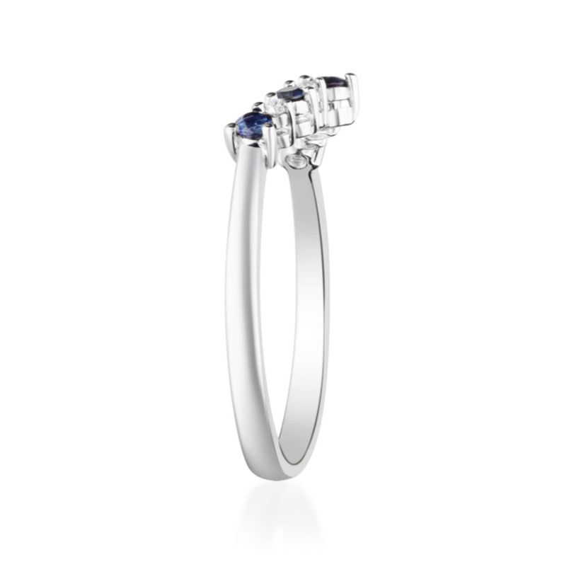 Blue Sapphire Ring in 10K White Gold