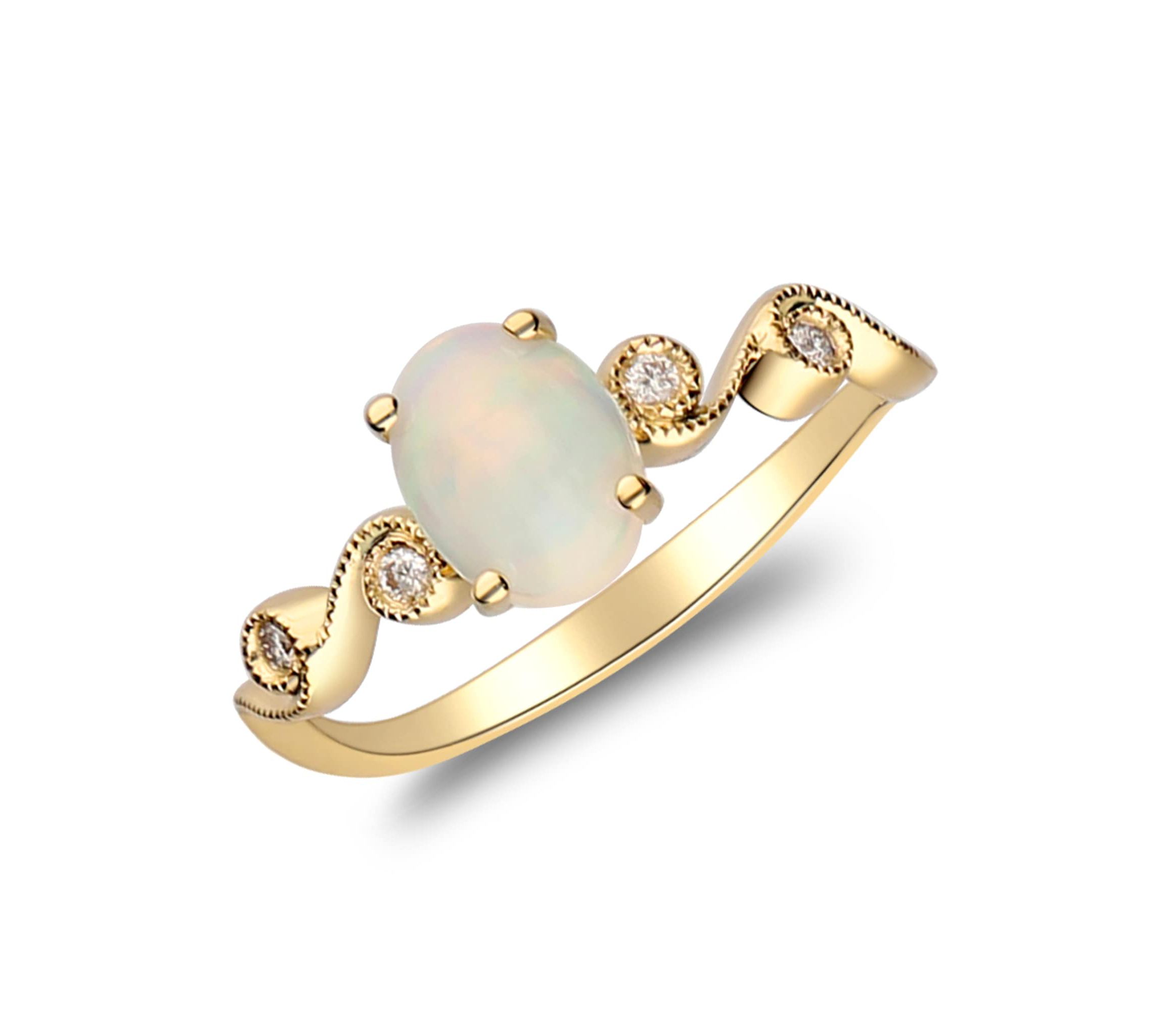 Ethiopian Opal Ring in 14K Yellow Gold