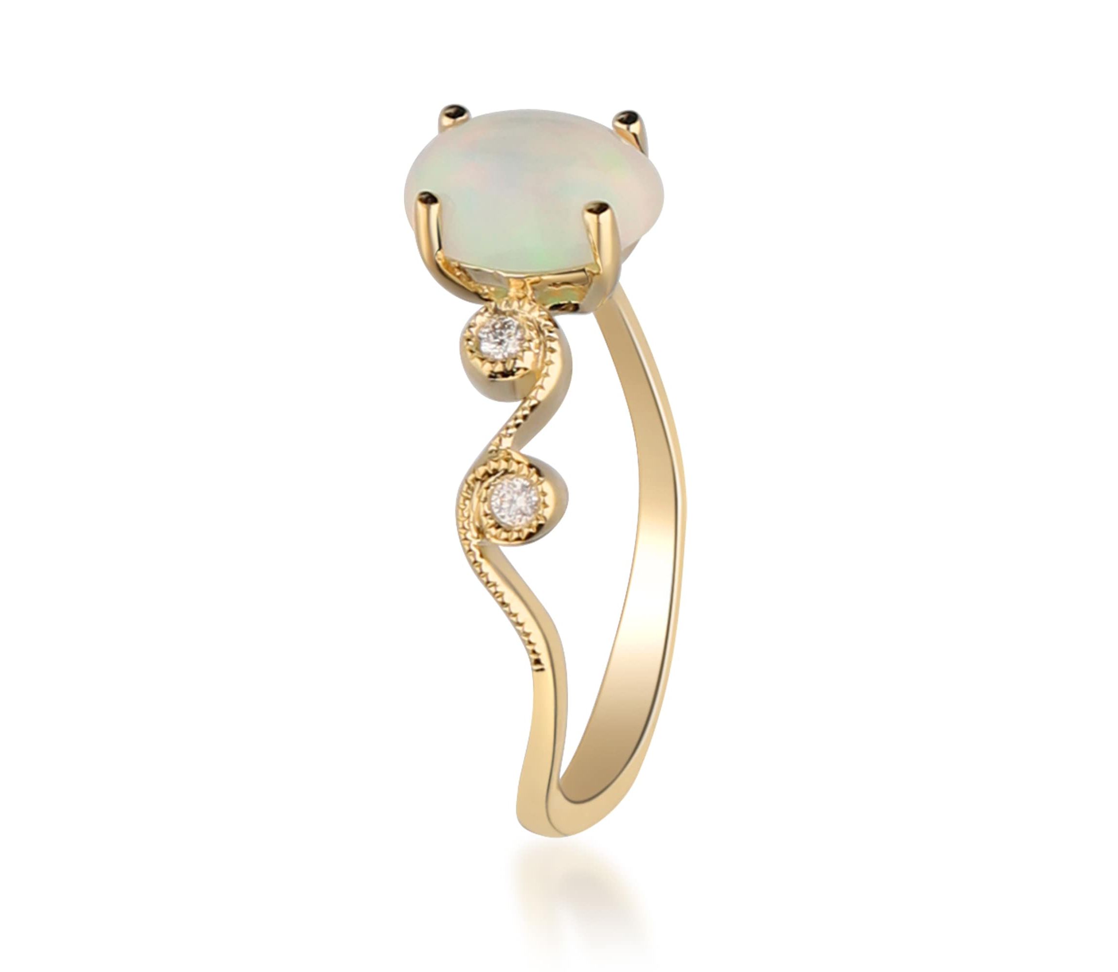 Ethiopian Opal Ring in 14K Yellow Gold