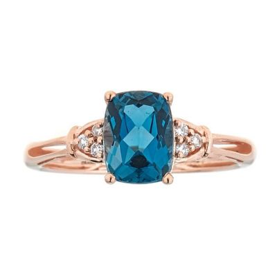Anika and August London Blue Topaz Ring in 10K Rose Gold, 6
