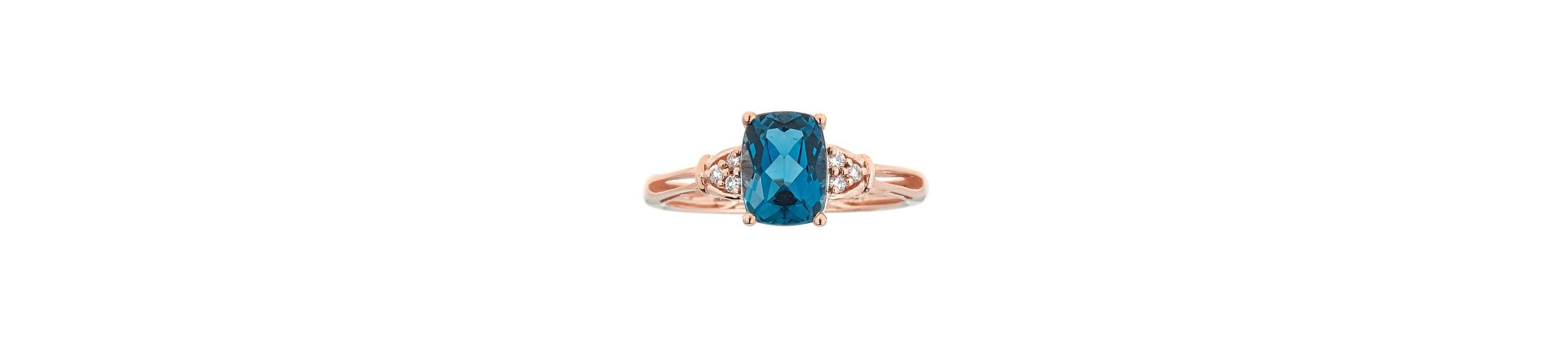 London Blue Topaz Ring in 10K Rose Gold